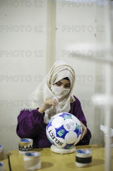 Anwar Khawaja Industries PVT. LTD produces footballs for the Bundesliga, among others. Sialkot, 23