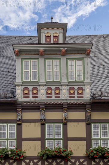 Half-timbered house façade, Wernigerode, Saxony-Anhalt, Germany, Europe