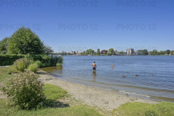 Bathing area next to the Stadtbad Park Babelsberg, Tiefer See, Havel, Potsdam, Brandenburg,