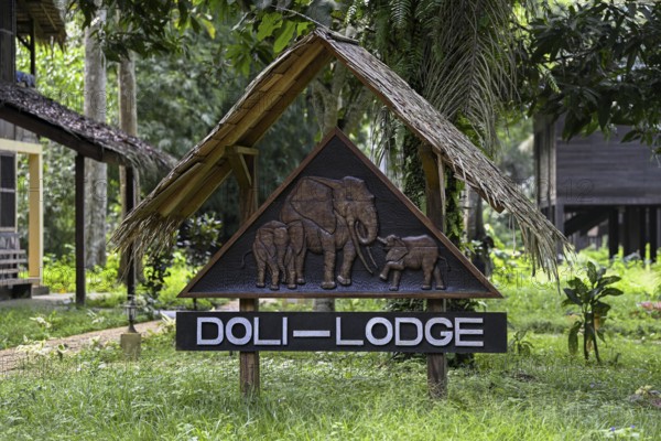 Sign at Doli Lodge, Bayanga, Sangha-Mbaéré Prefecture, Central African Republic, Africa