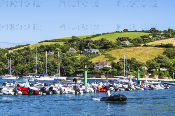 Boats and Yachts on Kingsbridge Estuary in Salcombe and Mill Bay, Batson Creek, Southpool Creek,