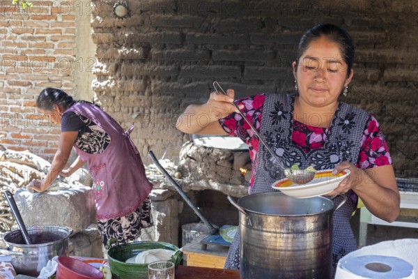 Teotitlan del Valle, Oaxaca, Mexico, Rural women in the Tlacolula Valley of Oaxaca benefit from a