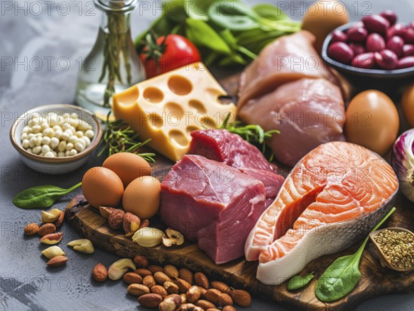 Concept of keto diet for weight loss dieting and improving health, AI generated