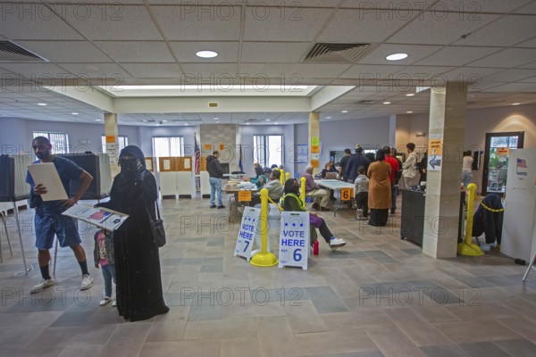 Hamtramck, Michigan USA, 5 November 2024, Voters cast ballots in the 2024 presidential election in