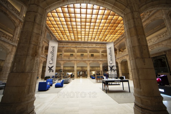 Former courtyard of the Casa del Cordon or Palace of the Constables of Castile, historic centre of