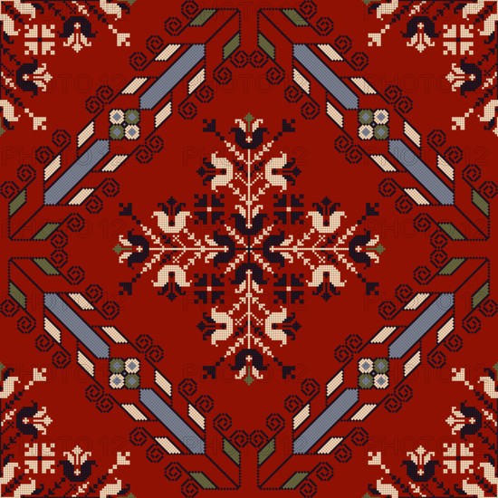 Traditional Bulgarian embroidery vector pattern