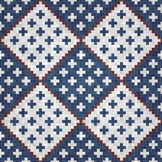 Mosaic tiles background, seamless vector pattern
