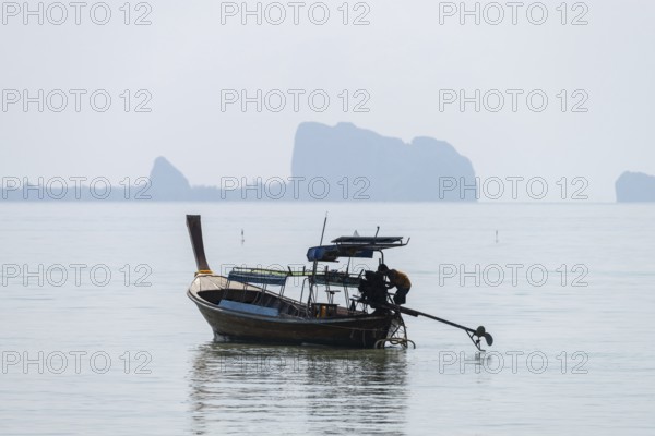 Longtail boat at Koh Mook Island, Andaman Sea, Satun Province, Southern Thailand, Thailand, Asia