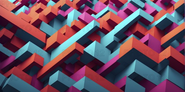 Background with geometric shapes, AI generated, colors, animation, abstract, geometry, art,