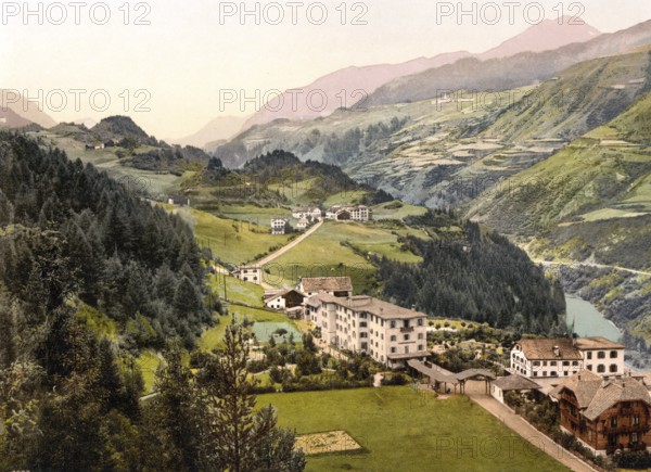 Lower Engadine, Vulpera and Fetan, Graubuenden, Switzerland, Historical, digitally restored