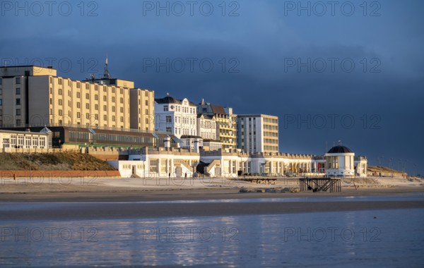 Skyline of the North Sea island of Borkum, East Frisia, Lower Saxony, Germany, Europe