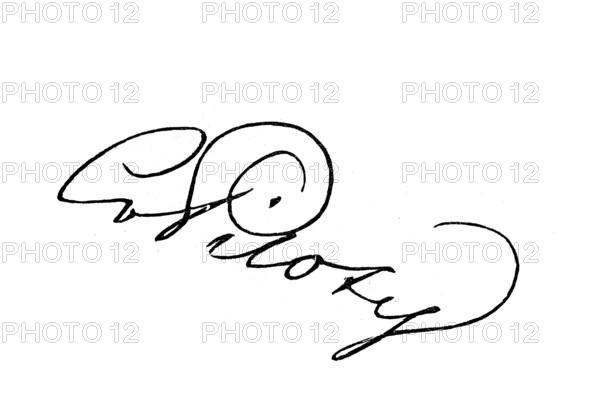 Signature, handwriting of Karl Piloth, historical, digital reproduction of an original from the