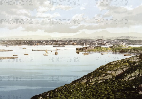 Bodo, Bode, Nordland, Norway, View from 1885, Historical, digitally restored reproduction from a