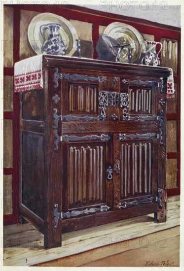 Furniture from around the turn of the century 1900, Oak double hutch. The property of Guy Laking,