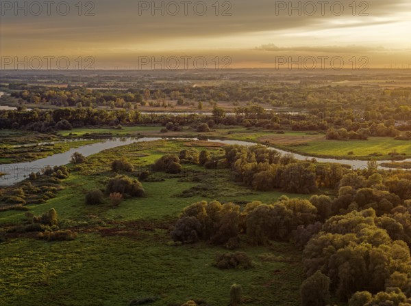 Evening light over the Warta Estuary National Park, Park Narodowy Ujscie Warty, where the Warta