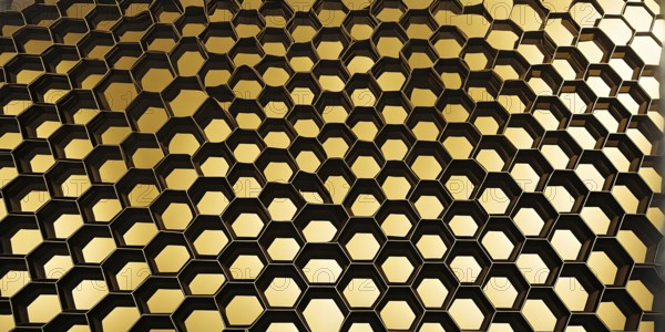 Abstract artwork based on the hexagonal patterns of a honeycomb highlighting efficient structural