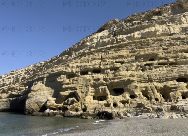 View of sandstone rocks Partial view of former Roman necropolis with sandstone caves carved into