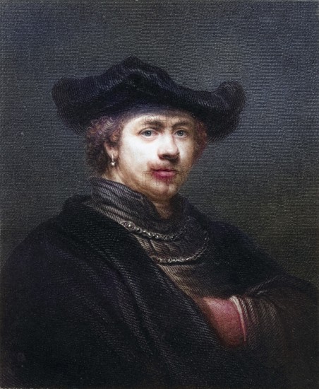 Rembrandt Harmenszoon Van Rijn 1606-1669, Dutch artist. From the book Gallery of Portraits,