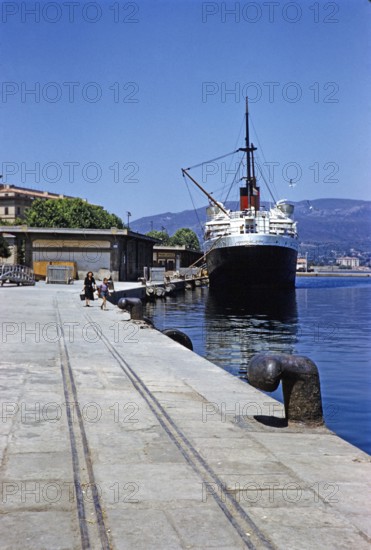 Ferry ship, 'Commandant Quere' 1948-68, African and Mediterranean Services CGT Fleet, Compagnie