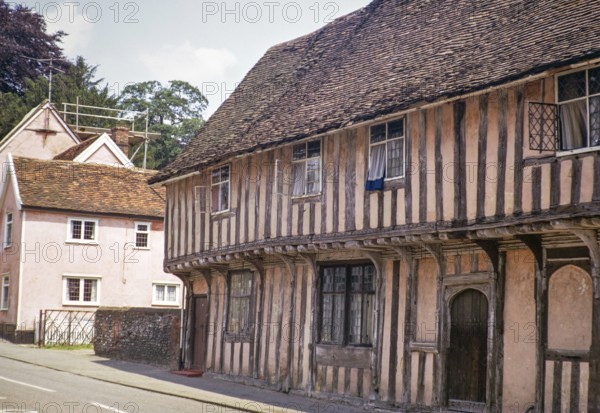 Historische mittelalterliche Gebäude, Lavenham, Suffolk, England, UK, Juli 1972