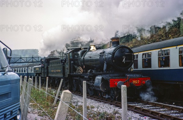 Steam locomotive 7827 Lydham Manor, Dart Vally Railway, Dartmouth Steam Railway, South Devon,