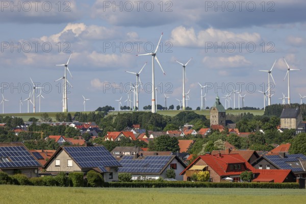 Lichtenau, North Rhine-Westphalia, Germany, wind farm in the village of Lichtenau. The wind farm is