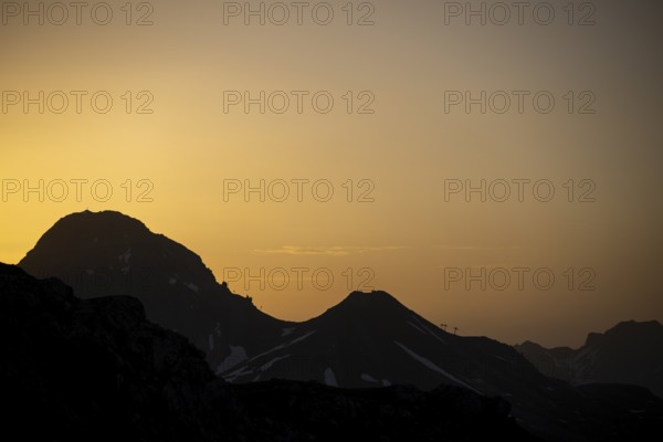 Summit in the morning light, Lech, Lechquellengebirge, Vorarlberg, Austria, Europe