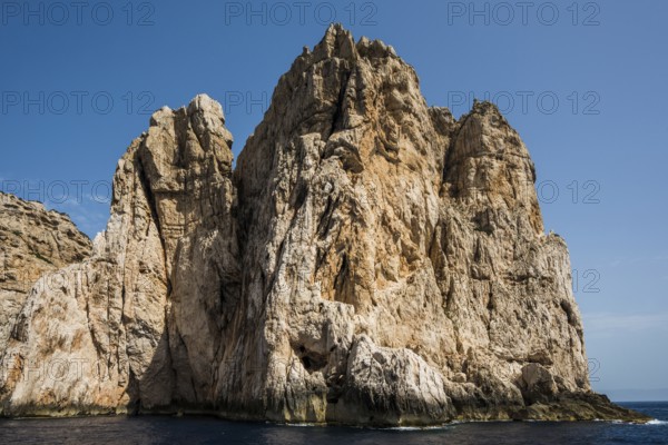 Coast with steep cliffs, Capo Caccia, near Alghero, Sardinia, Italy, Europe
