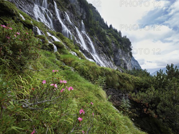 Cascades from the Jungibach Falls, Gental, Canton Bern, Switzerland, Europe