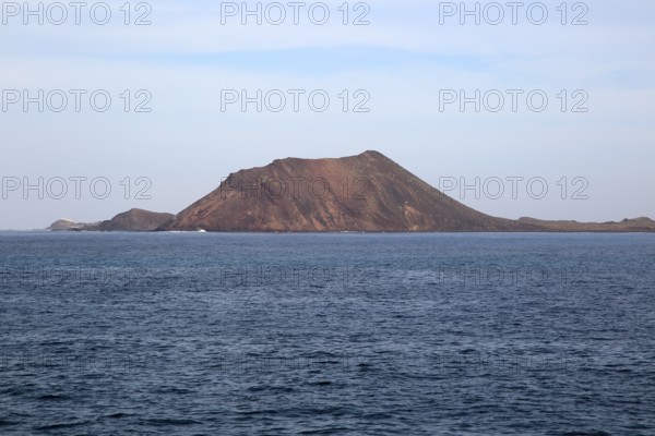 Lobos island former volcano offshore from Corralejo, Fuerteventura, Canary Islands, Spain, Europe