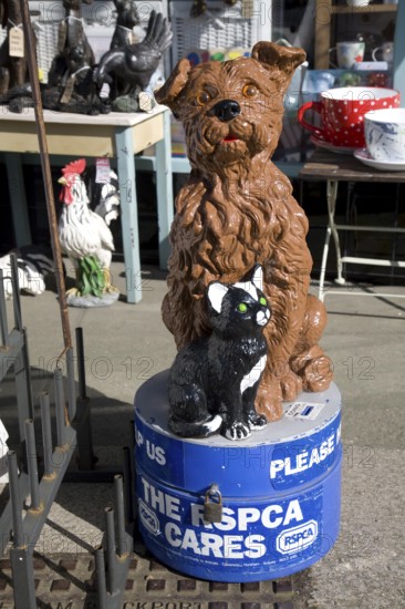 RSPCA dog and cat collection box, Aldeburgh, Suffolk, England, UK