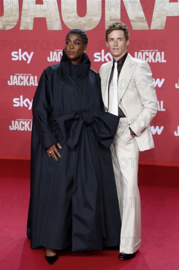 Lashana Lynch and Eddie Redmayne at the German premiere of The day of the Jackal at the Zoo Palast
