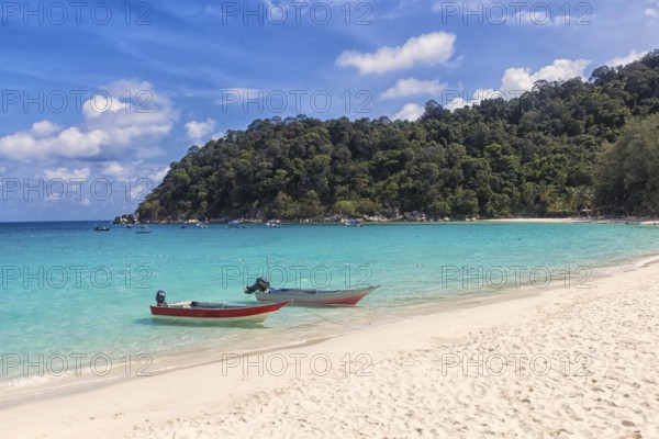 Two small boats on the beach. Malaysia