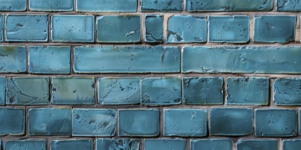 Banner with bright blue stone bicks. Generative Ai, AI generated