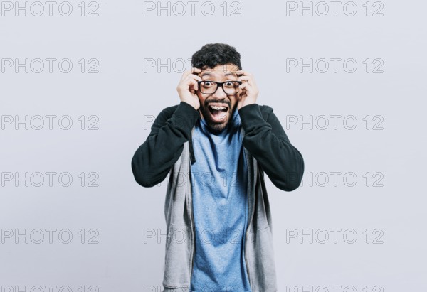 Surprised person opening his mouth, Surprised people with dumbfounded face on isolated background,