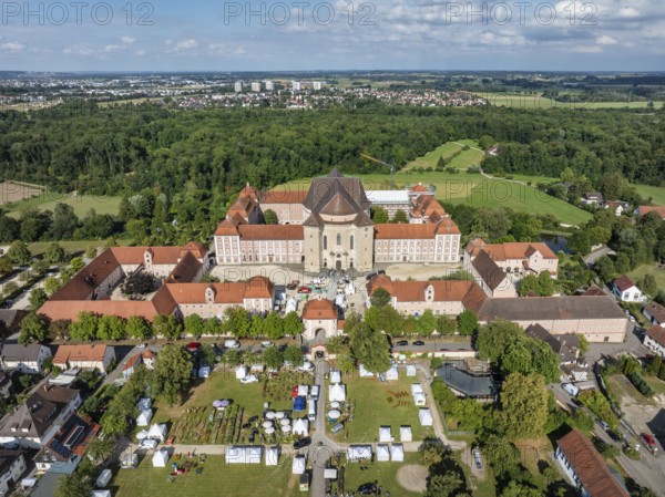 Aerial view of the Wiblingen monastery complex, former Benedictine abbey then castle and barracks,