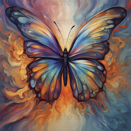 Abstract piece inspired by the iridescent scales of a butterfly highlighting how nature influences