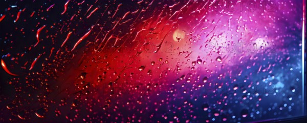 AI generated abstract painting of water droplets adorning a window in vibrant colors