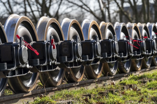 Wheelsets for railway vehicles, serviced and renewed, Herne, North Rhine-Westphalia, Germany,