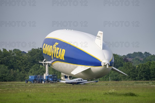 The Zeppelin NT, newly stationed at Essen/Mülheim Airport, undertakes sightseeing flights over the