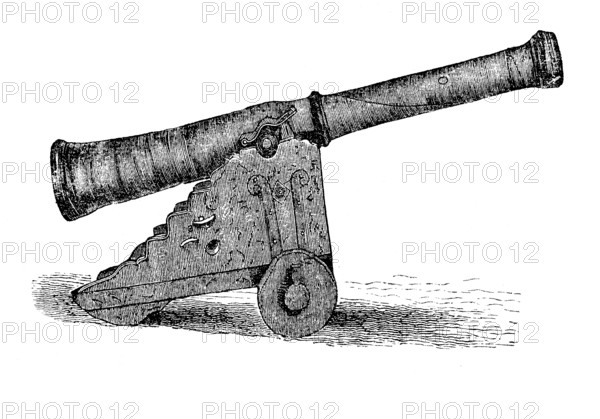 Leather cannon of the Swedish artillery, Sweden, 1620, historical, digital reproduction of an