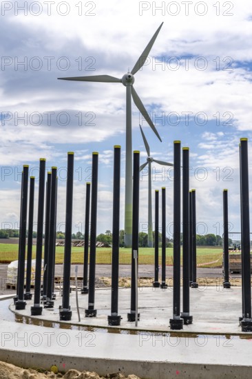 Wind turbine repowering, in the Issum-Oermten wind farm, 9 wind turbines in operation for over 20