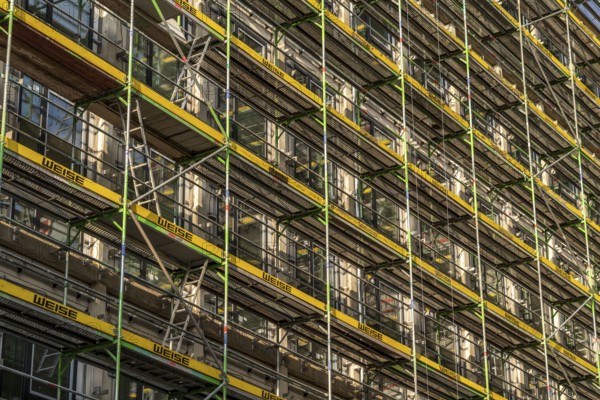 Construction site of a large building project on Huyssenallee in Essen, Huyssen Quartier,