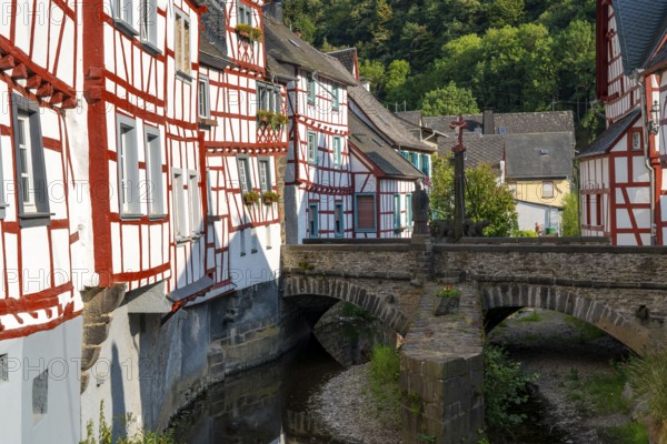 Monreal, idyllic half-timbered village in the Elz valley, in the district of Mayen-Koblenz in