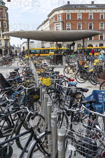 Bicycle parking, Nørreport metro station, in the city centre of Copenhagen, considered the bicycle