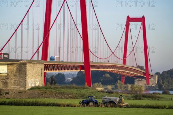 The Rhine bridge Emmerich, federal road B220, longest suspension bridge in Germany, is currently