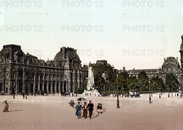 Louvre Palace, Palais du Louvre, former residence of the French kings, Paris, France, 1890,