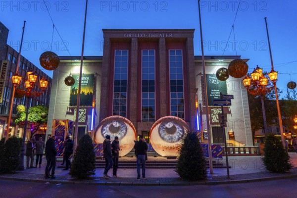 Essen Light Festival, in the city centre, artwork Oculus by the Italian artist H:E:M, 2 giant