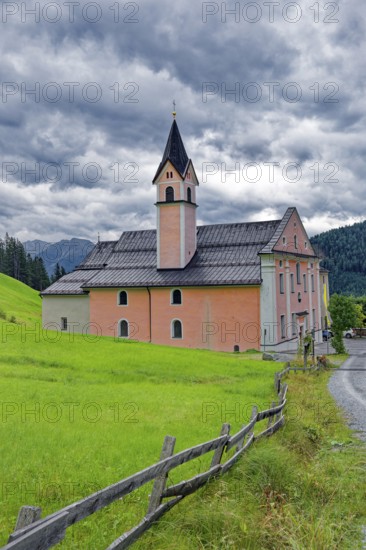 Maria Waldrast pilgrimage monastery of the Servite Order, pilgrimage church, weather mood, cloudy