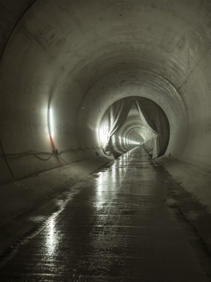 Completed tunnel section in construction lot H41, Brenner Base Tunnel, Zenzendorf, Tyrol, Austria,